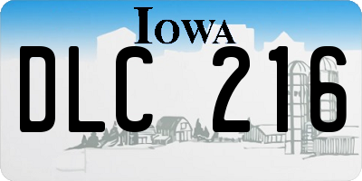 IA license plate DLC216