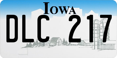 IA license plate DLC217