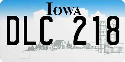 IA license plate DLC218