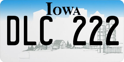 IA license plate DLC222