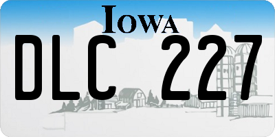 IA license plate DLC227