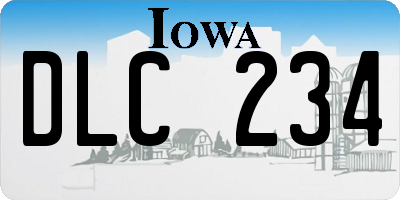 IA license plate DLC234