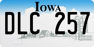 IA license plate DLC257