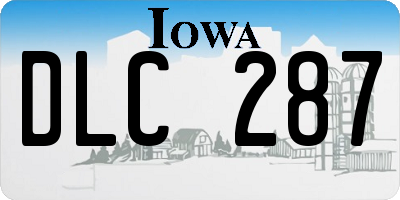 IA license plate DLC287