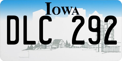 IA license plate DLC292
