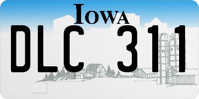 IA license plate DLC311