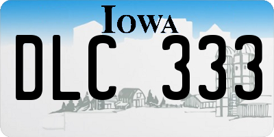 IA license plate DLC333
