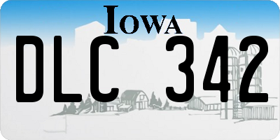 IA license plate DLC342