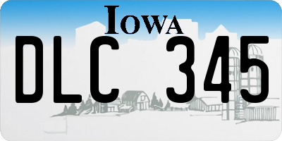 IA license plate DLC345