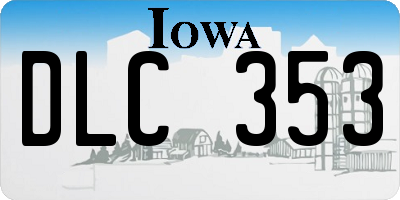 IA license plate DLC353