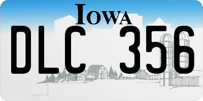 IA license plate DLC356