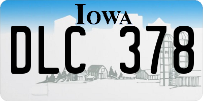 IA license plate DLC378