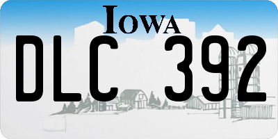 IA license plate DLC392