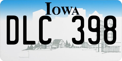 IA license plate DLC398