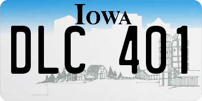 IA license plate DLC401