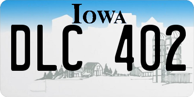 IA license plate DLC402
