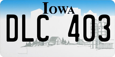 IA license plate DLC403