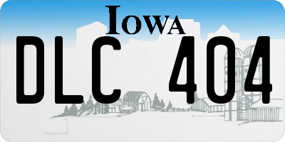 IA license plate DLC404