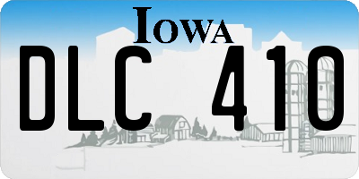 IA license plate DLC410