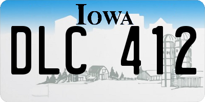 IA license plate DLC412