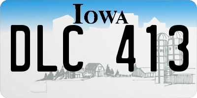 IA license plate DLC413