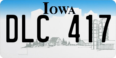 IA license plate DLC417