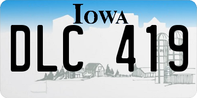 IA license plate DLC419