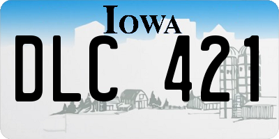 IA license plate DLC421