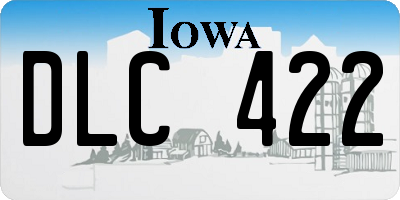 IA license plate DLC422