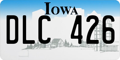 IA license plate DLC426