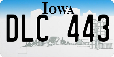 IA license plate DLC443