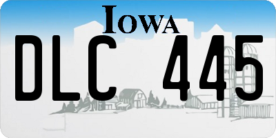 IA license plate DLC445