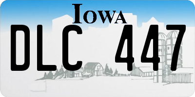 IA license plate DLC447