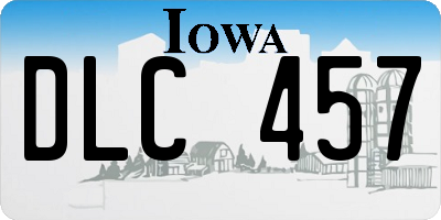 IA license plate DLC457