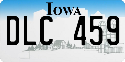 IA license plate DLC459