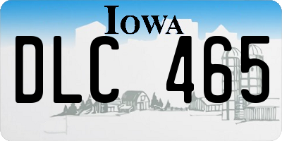 IA license plate DLC465