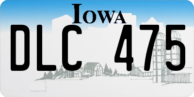 IA license plate DLC475