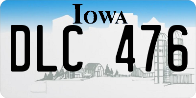 IA license plate DLC476