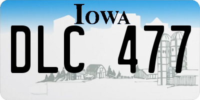 IA license plate DLC477