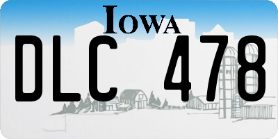 IA license plate DLC478