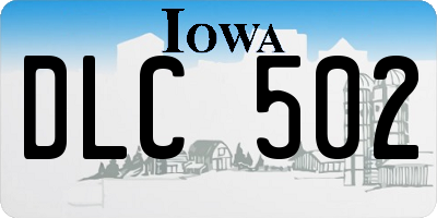 IA license plate DLC502