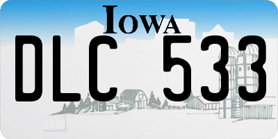 IA license plate DLC533