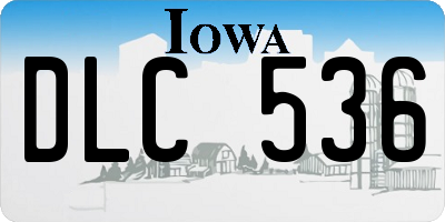 IA license plate DLC536