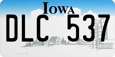 IA license plate DLC537