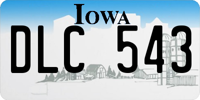 IA license plate DLC543