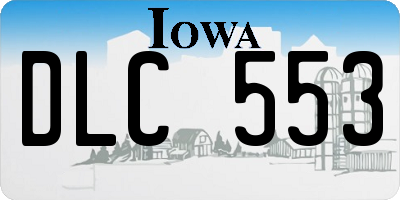 IA license plate DLC553