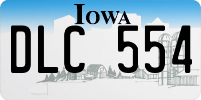 IA license plate DLC554