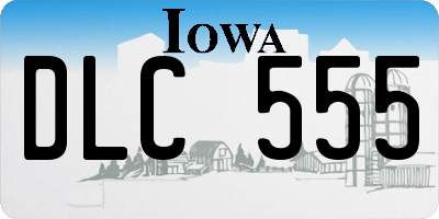 IA license plate DLC555