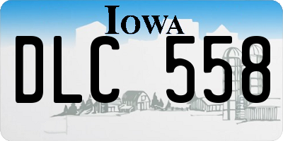 IA license plate DLC558