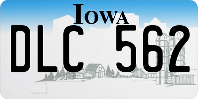 IA license plate DLC562